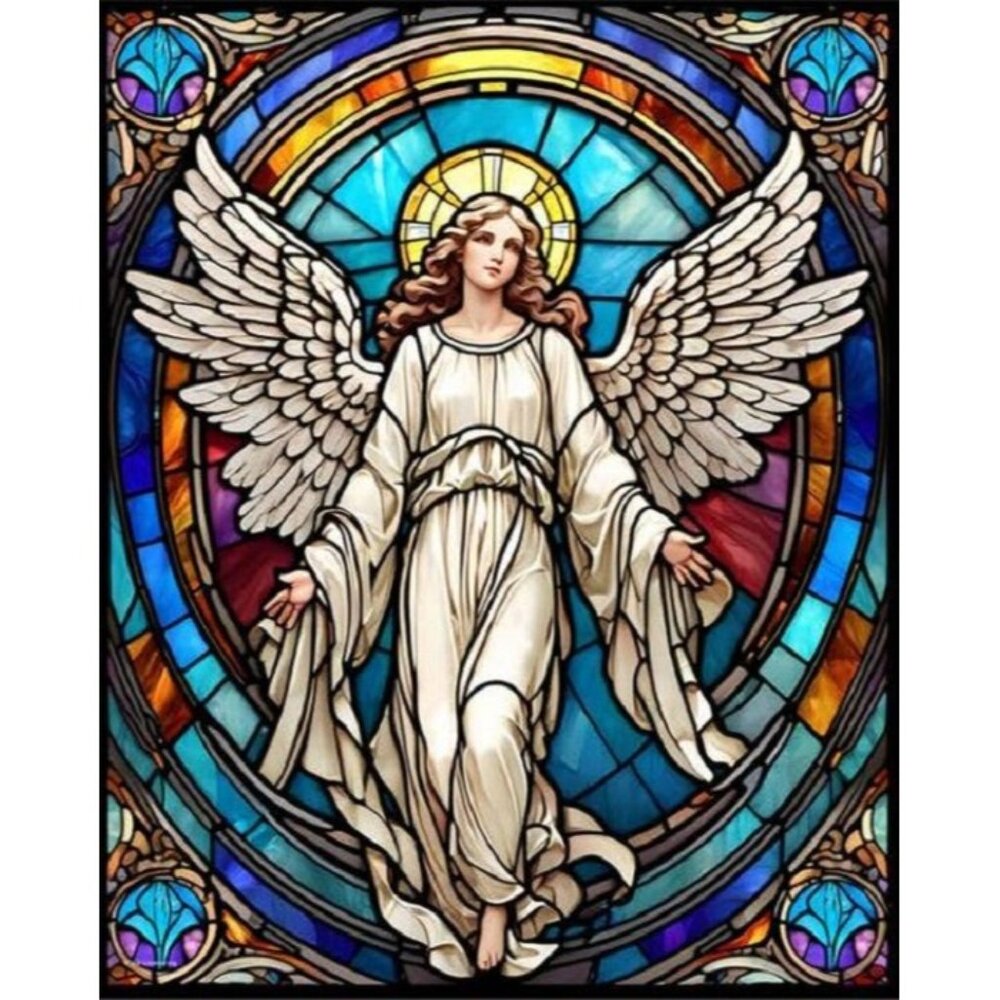 New Angel Stained Glass Plush Throw Blanket Gift Angelic Spiritual Religious NIP